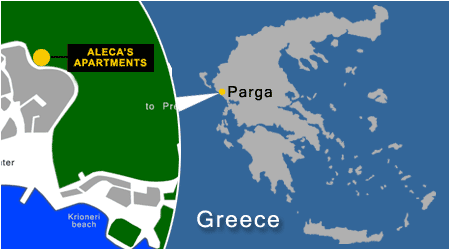 Click to view the map of Parga and the location of Aleca's Apartments